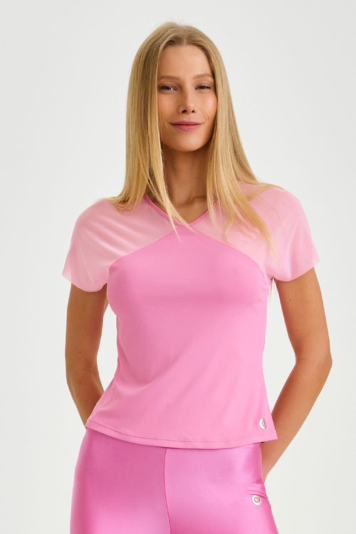 BLUSA SB MANGA DE TULE ROSA MILKSHAKE