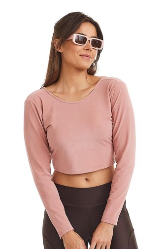 CROPPED MANGA LONGA PEACE ROSA CALLAS