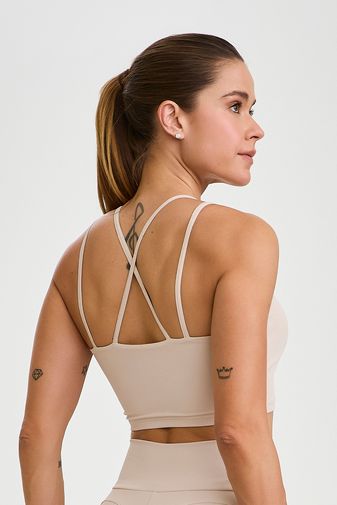 TOP CROPPED CANELADO ALÇAS DUPLAS OFF WHITE