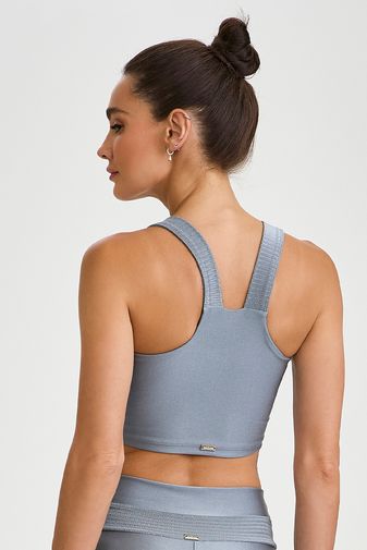 TOP CROPPED ATLANTA COM TEXTURA CINZA PLATINUM