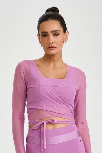 CROPPED TULE AMARRAÇÃO LILÁS MELISSA