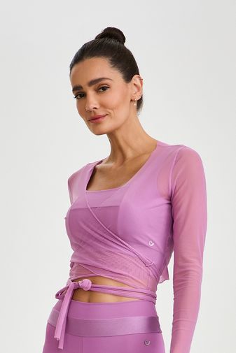 CROPPED TULE AMARRAÇÃO LILÁS MELISSA