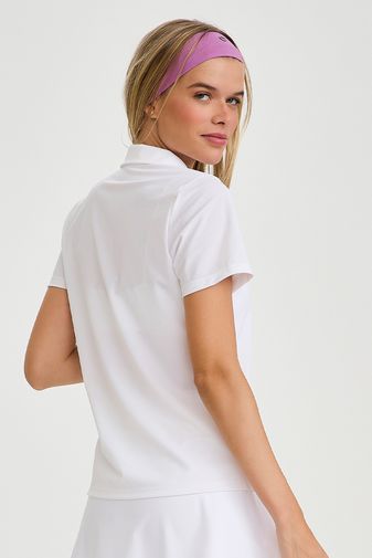 BLUSA PIQUET POLO ZIPER BRANCO