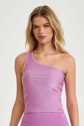 REGATA OMBRO ÚNICO CANELADA LILÁS MELISSA