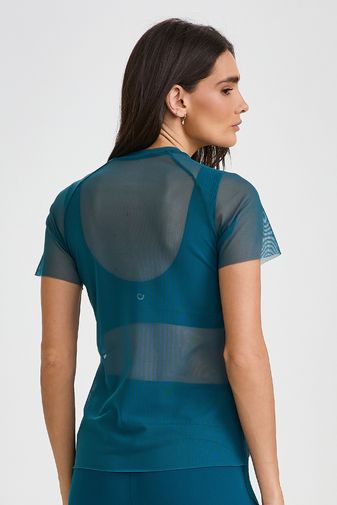 BLUSA DE TULE TRANSPASSADA VERDE ESMERALDA