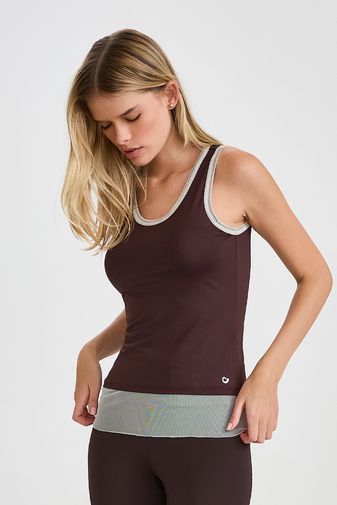 REGATA NT COM TULE RESPIRÁVEL MARROM COFFEE