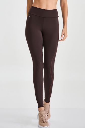LEGGING NY TRANÇADO LATERAL MARROM COFFEE