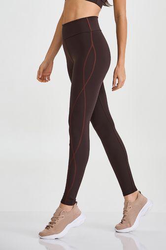 LEGGING NY TRANÇADO LATERAL MARROM COFFEE