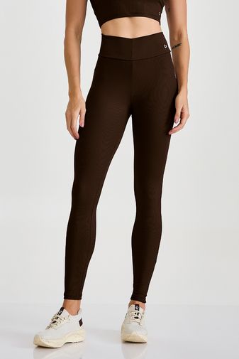 LEGGING CANELADA EMPINA BUMBUM MARROM COFFEE