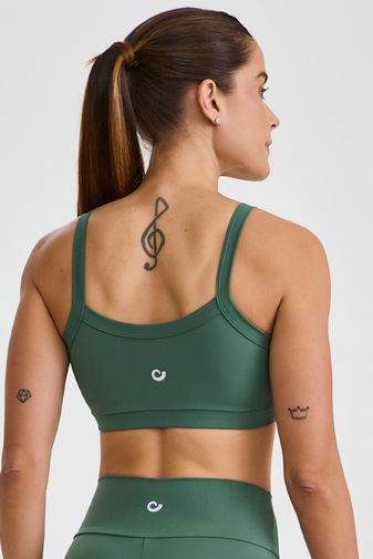 TOP ESPORTIVO COM REFLETIVO VERDE EUCALIPTO