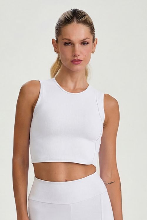TOP CROPPED ADAPTIV COM COMPRESSÃO BRANCO